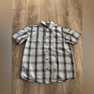 Carhartt Men's blue Plaid Shirt used in good condition